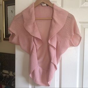 ASYMMETRICAL CROCHET CROPPED SWEATER CARDIGAN